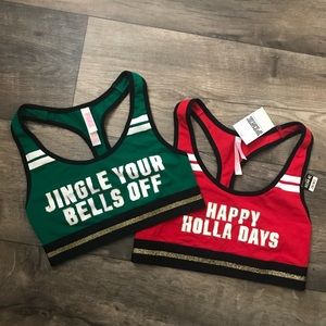 two brand new VS PINK sports bras